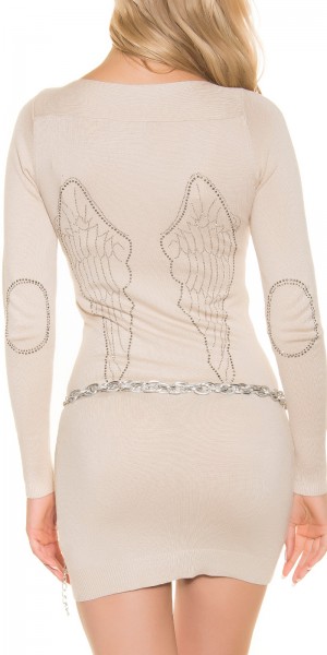 Sexy Feinstrick-Minikleid mit Angel Wings