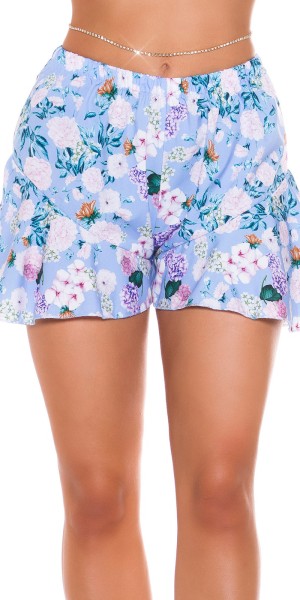 Sexy Floral Shorts Gerüscht