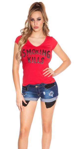 Sexy KouCla T-Shirt "Smoking Kills" mit Skull